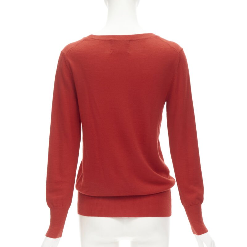 MARKUS LUPFER comic eyes sequins red pullover sweater XS