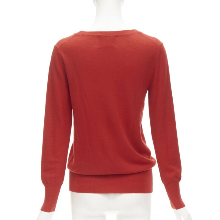 MARKUS LUPFER comic eyes sequins red pullover sweater XS