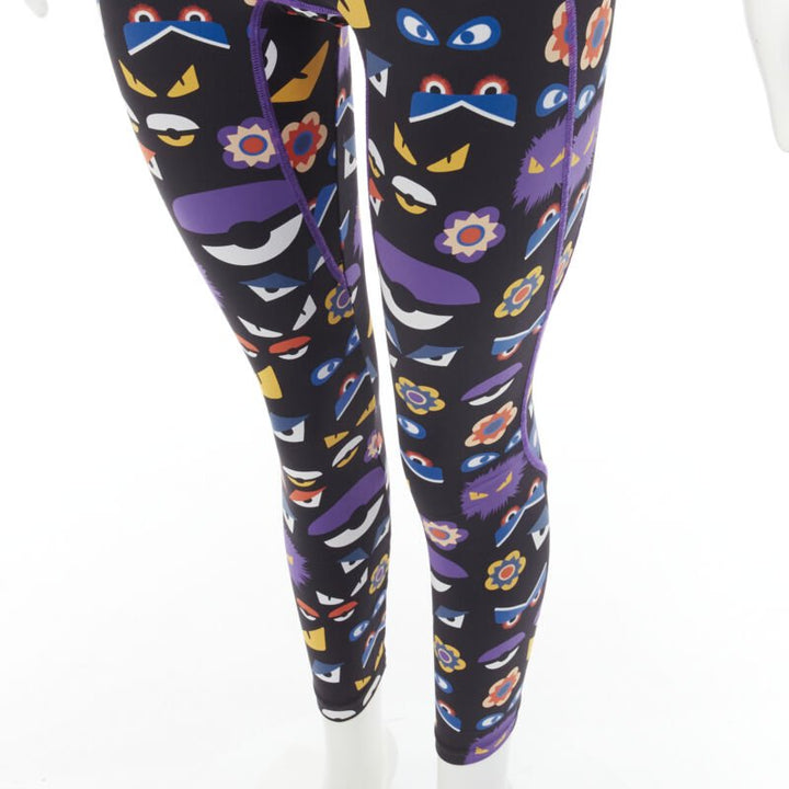 FNEDI Monster Bug Eye black graphic print Activewear leggings