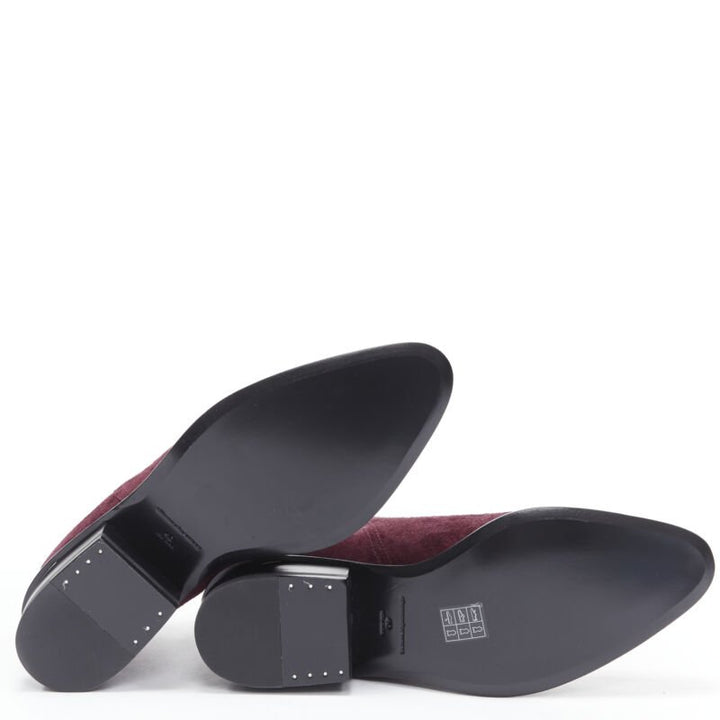 ALEXANDER WANG Kori burgundy red suede cut out heel chelsea boot EU40