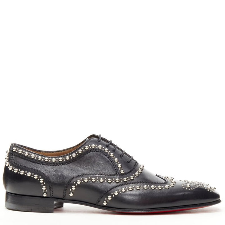 CHRISTIAN LOUBOUTIN Charlie Clou black silver studded oxford brogue EU44