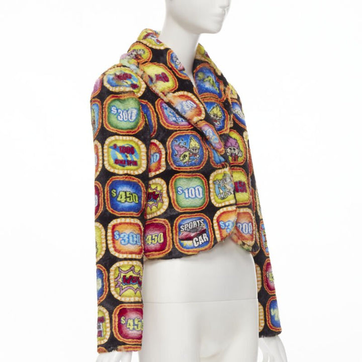 MOSCHINO Couture! TROLLS 2019 Runway Game Show faux fur jacket IT38 S