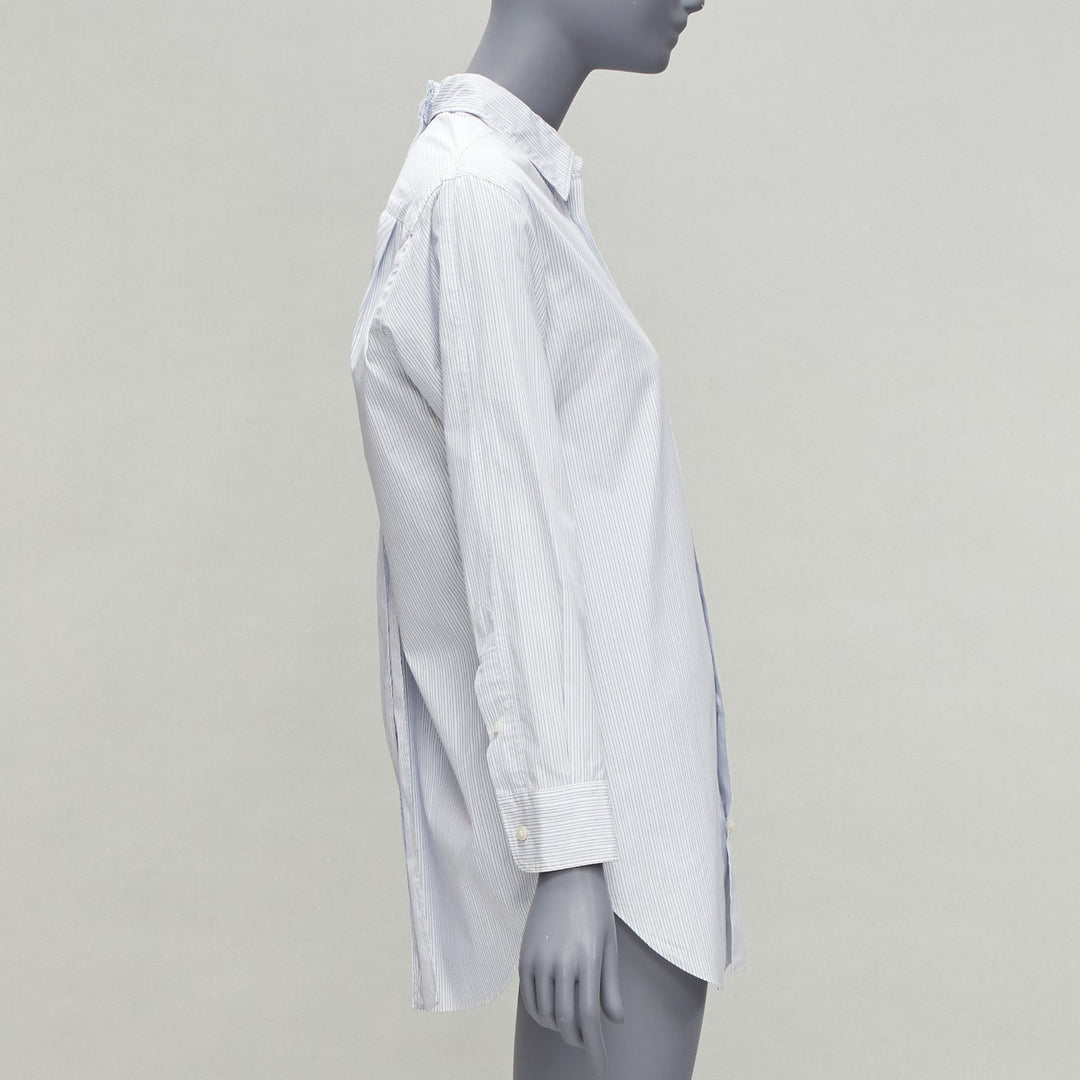 JUNYA WATANABE 2016 blue white pinstripe split back tunic shirt XS