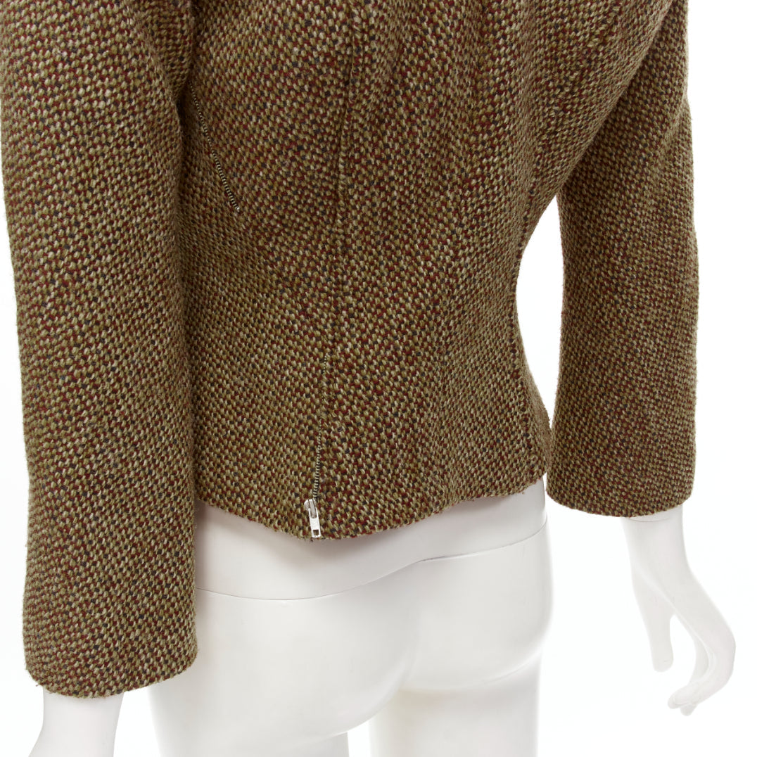 rare JUNYA WATANABE 1999 Runway brown tweed herringbone transformable jacket M