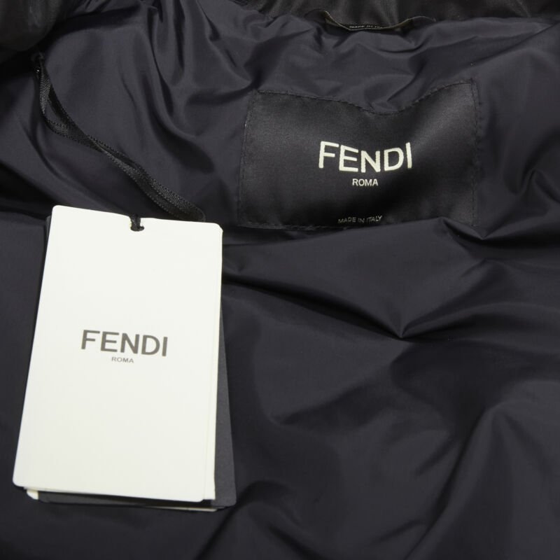 FENDI black FF Zucca monogram black goose down padded vest IT54 2XL