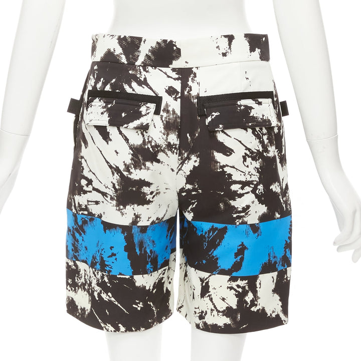 ALEXANDER WANG Runway  blue black white geometric Bermuda shorts US0 XS