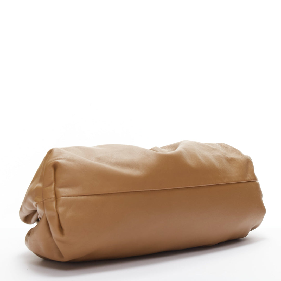 BOTTEGA VENETA The Pouch brown leather dumpling clutch bag
