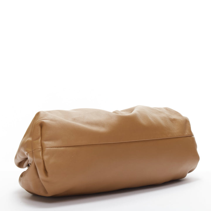 BOTTEGA VENETA The Pouch brown leather dumpling clutch bag