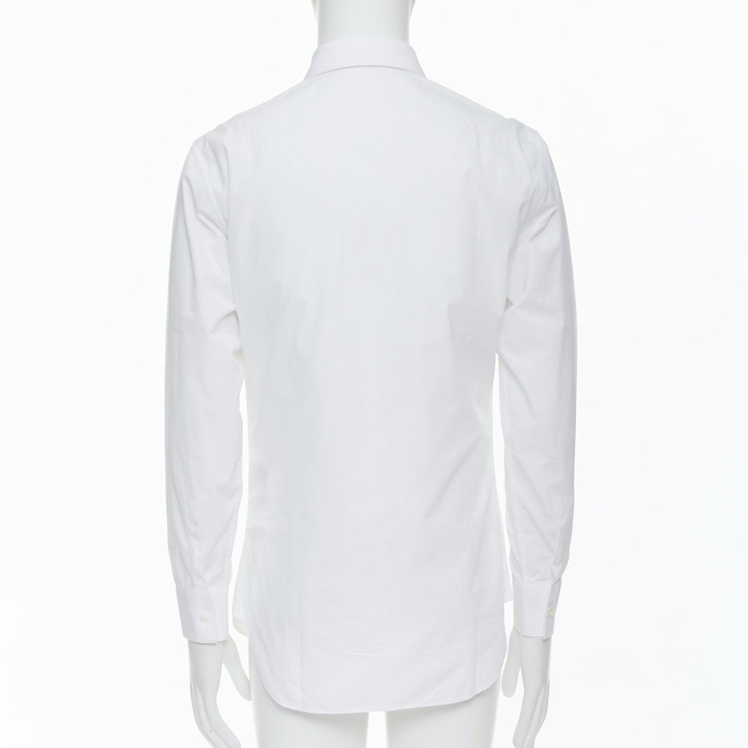 DIOR white 100% cotton shoulder darts plain dress shirt EU39 M