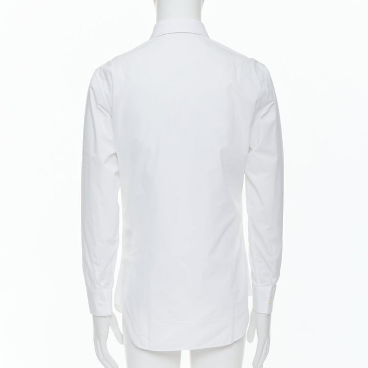 DIOR white 100% cotton shoulder darts plain dress shirt EU39 M