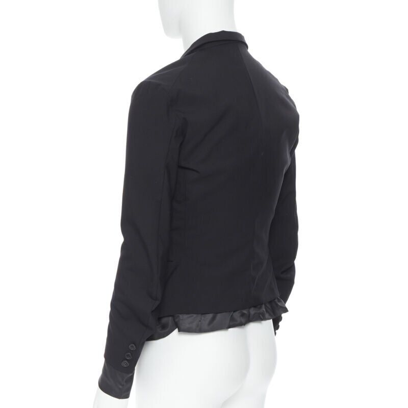 NEMETH Christopher Nemeth black wool exposed lining layered blazer jacket S