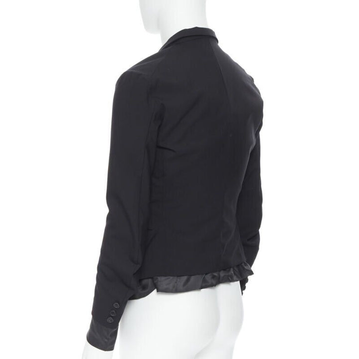 NEMETH Christopher Nemeth black wool exposed lining layered blazer jacket S