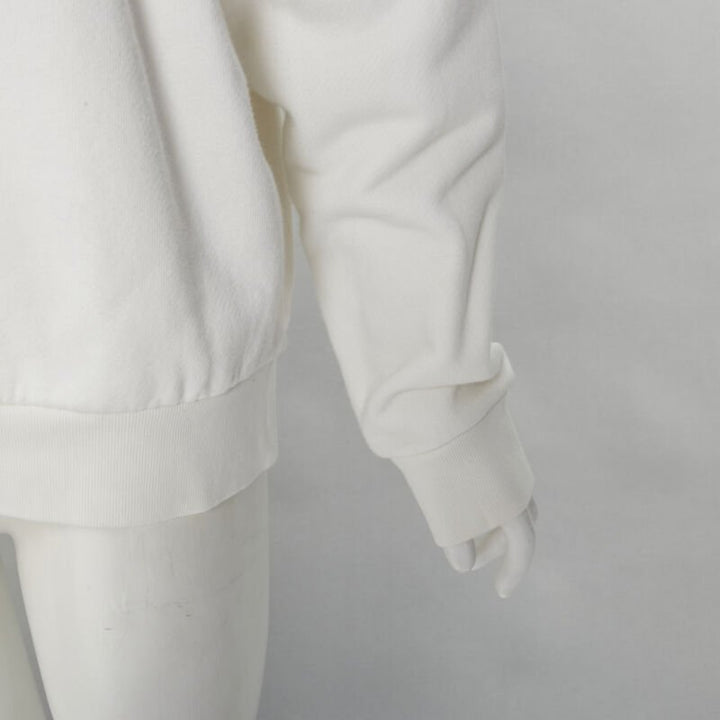 GUCCI THE NORTH FACE logo print white cotton oversized sweatshirt pullover XS