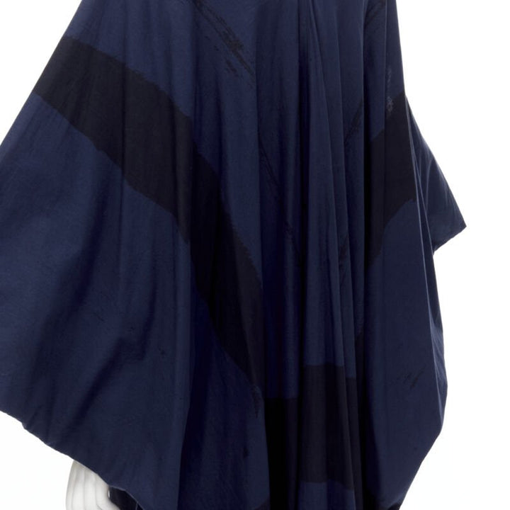 rare COMME DES GARCONS Vintage 1980's blue brushstroke angular trapeze dress