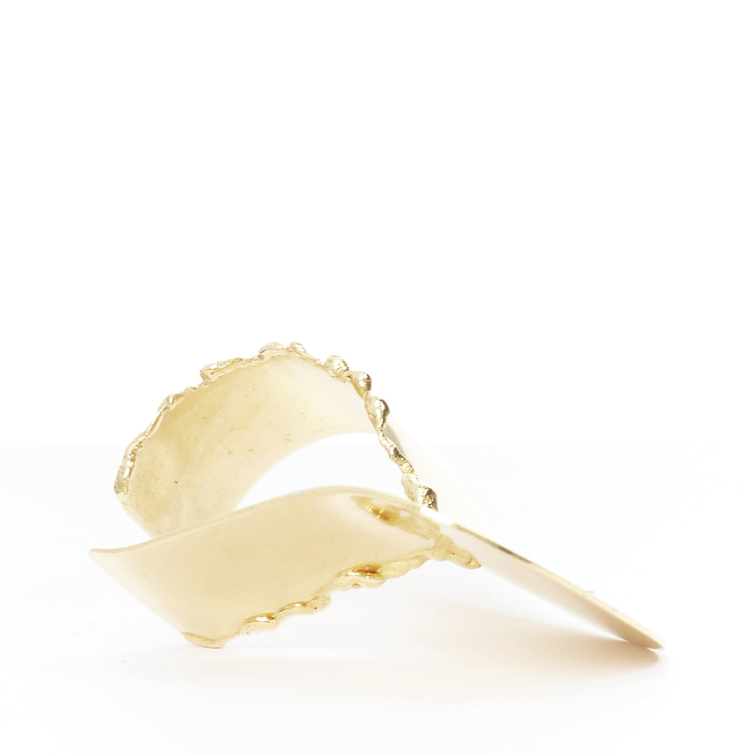 rare OLD CELINE Phoebe Philo Runway Devoured gold tear statement bangle cuff S