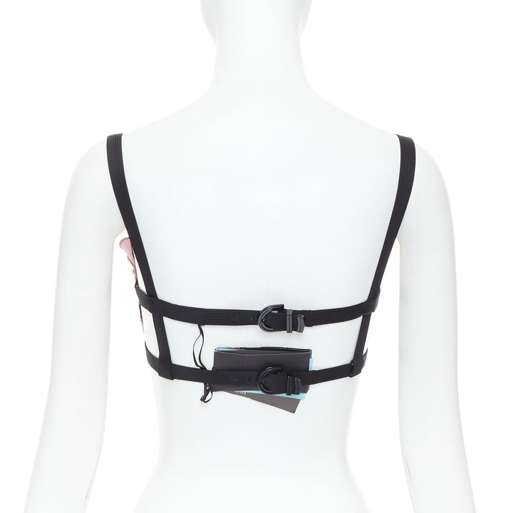 rare VERSACE Dua Lipa 2023 Vacanza Runway crystal butterfly bondage bra IT36 XXS