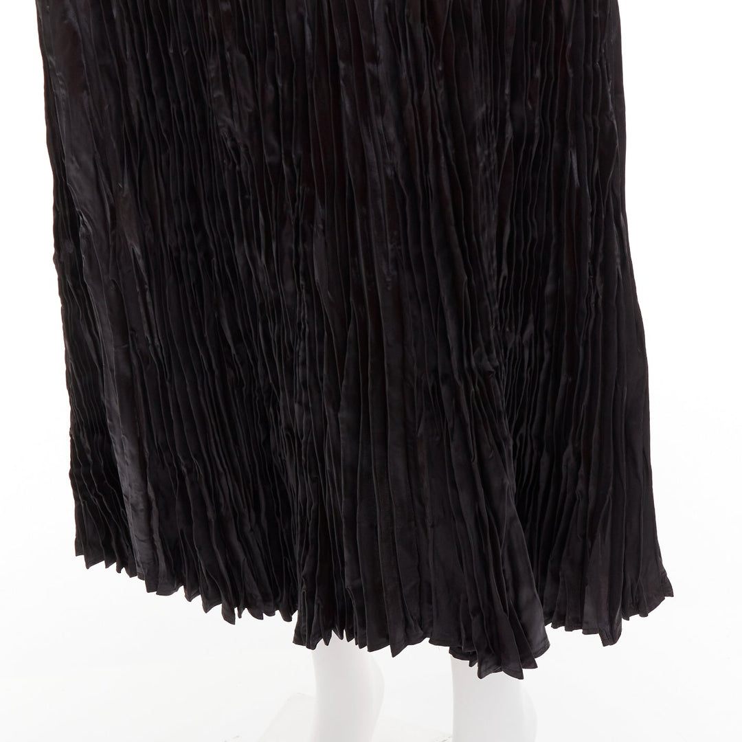 JUNYA WATANABE 2018 black plisse extended constructed waistline midi skirt XS