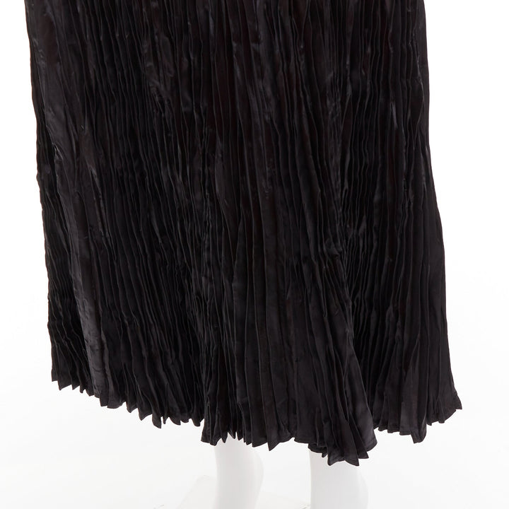 JUNYA WATANABE 2018 black plisse extended constructed waistline midi skirt XS
