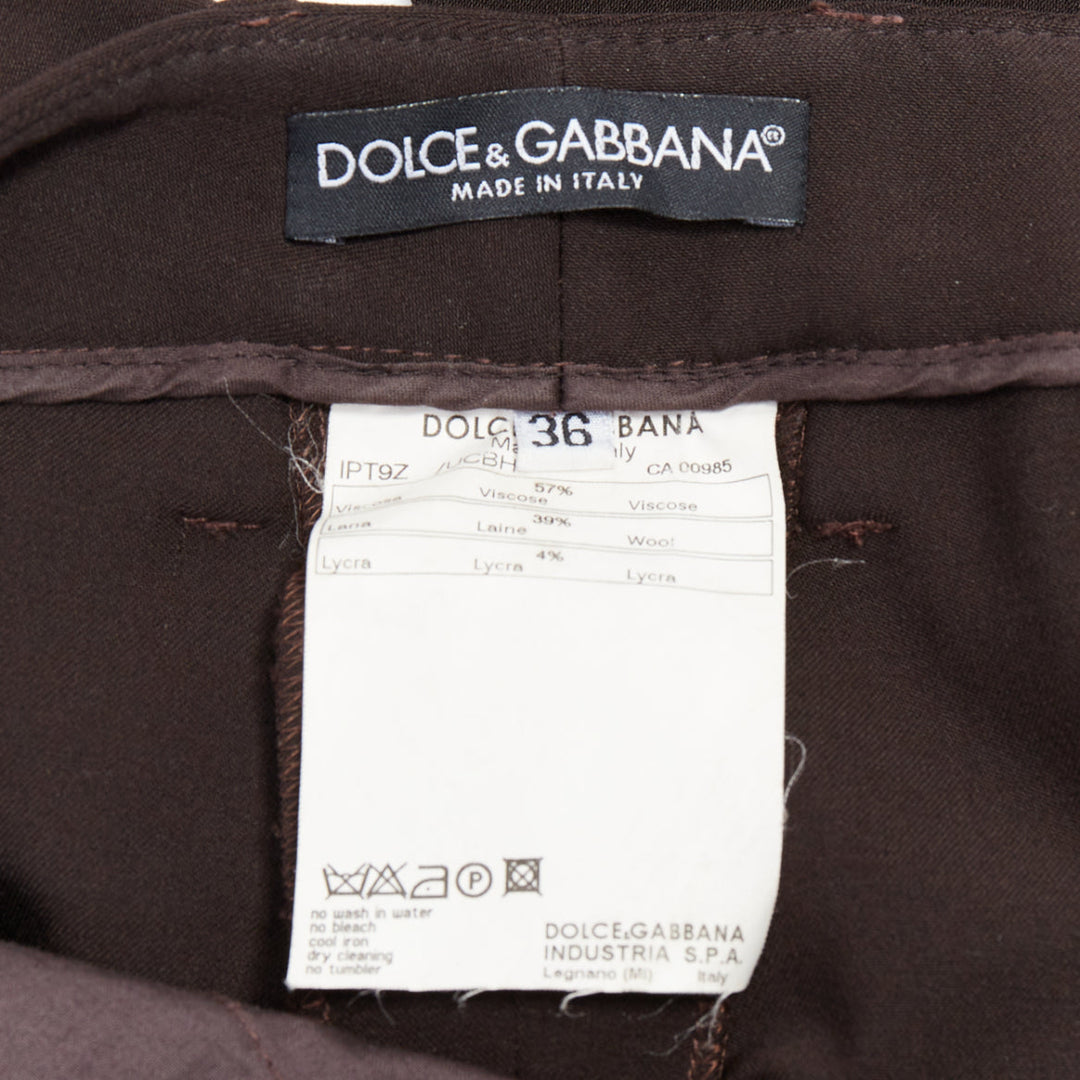 DOLCE GABBANA Vintage dark brown cropped pants IT36 XXS