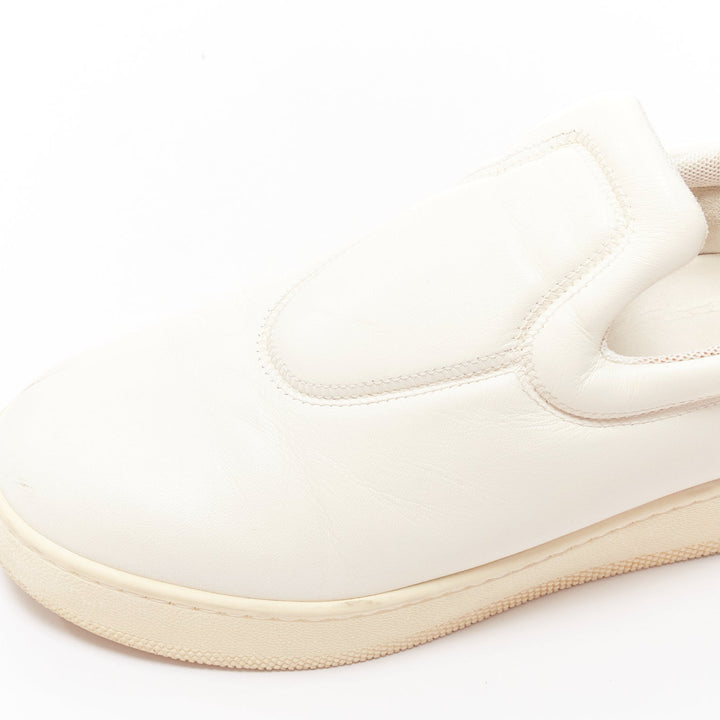 OLD CELINE 2015 cream leather padded logo tab platform skate shoes EU35