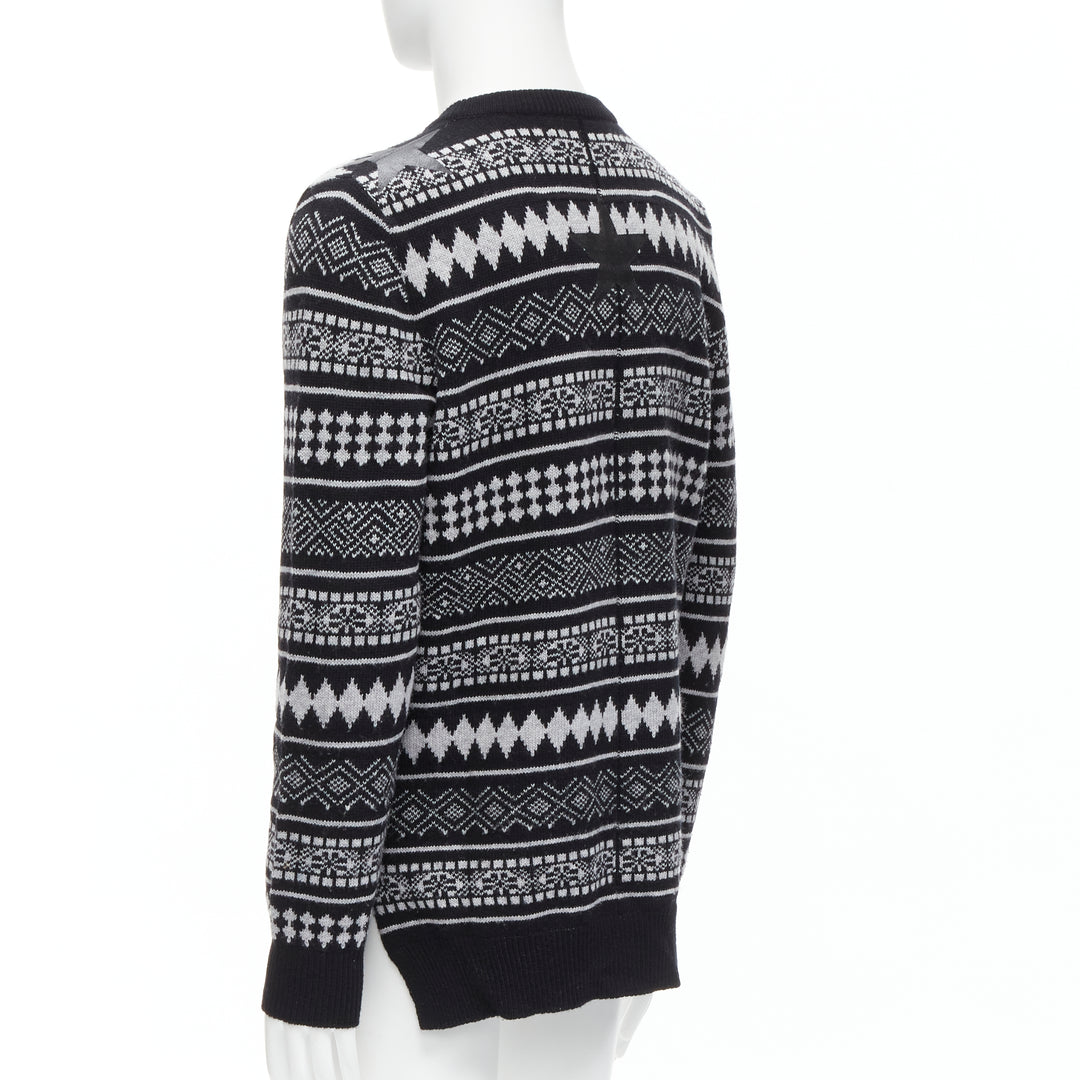 GIVENCHY Riccardo Tisci textured star stripes intarsia pullover sweater M