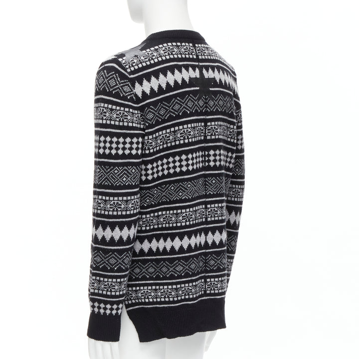 GIVENCHY Riccardo Tisci textured star stripes intarsia pullover sweater M