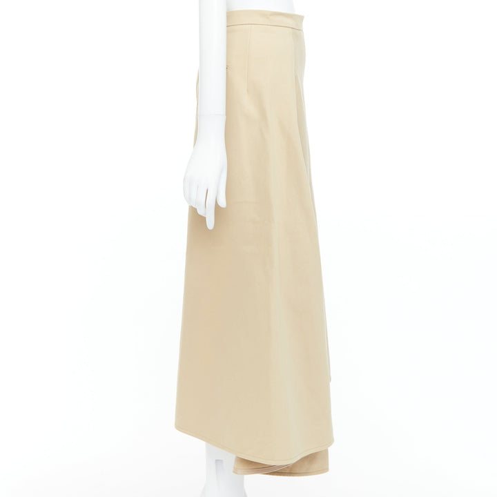 PORTS 1961 beige cotton asymmetric wide cropped culottes pants IT38 XS