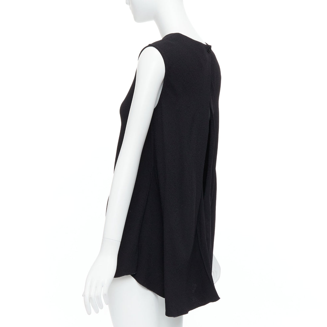 VICTORIA BECKHAM black drape backless inserted belt crew neck top