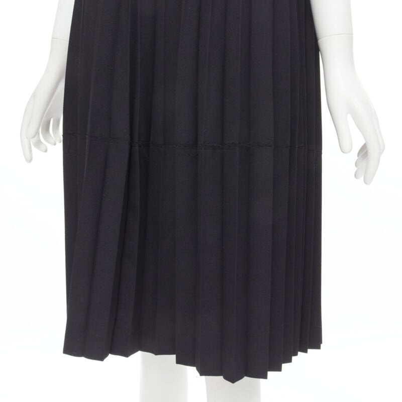 runway JUNYA WATANABE 1998 black Accordion raw edge deconstructed dress S