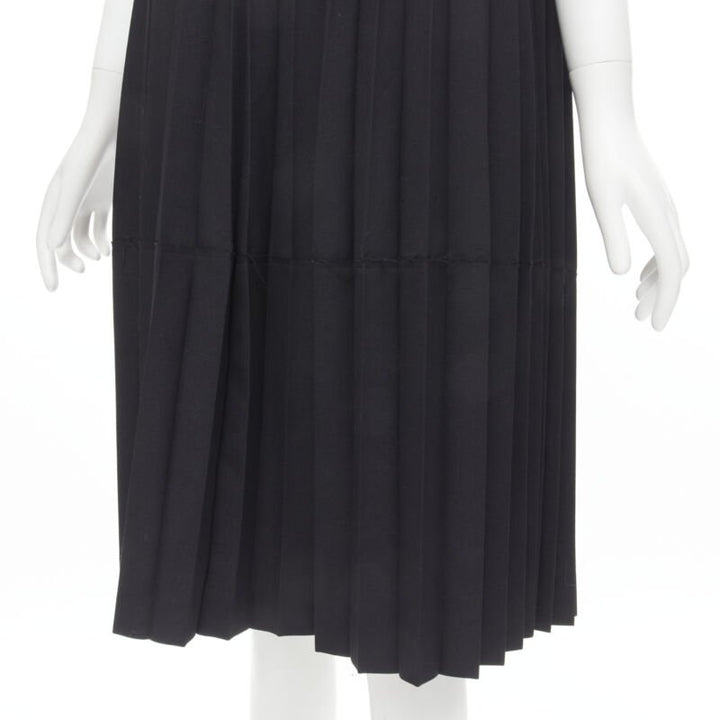 runway JUNYA WATANABE 1998 black Accordion raw edge deconstructed dress S