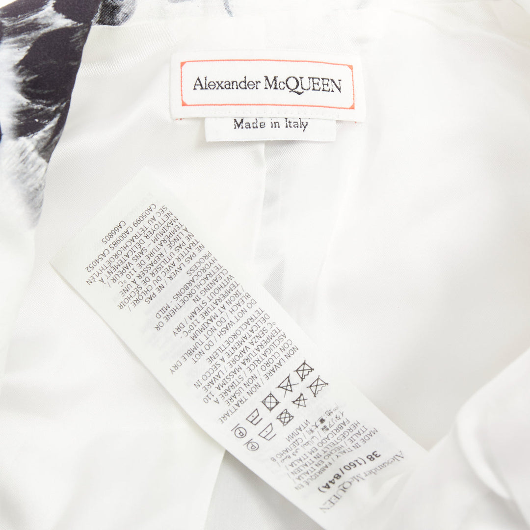 ALEXANDER MCQUEEN 2023 Chiaroscuro Xray floral fitted blazer jacket IT38 XS
