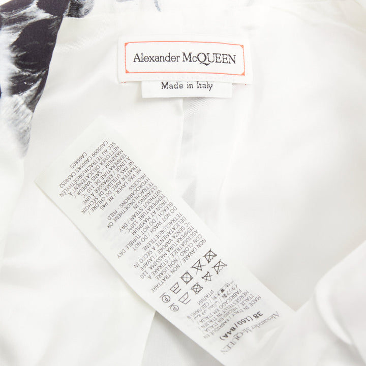 ALEXANDER MCQUEEN 2023 Chiaroscuro Xray floral fitted blazer jacket IT38 XS