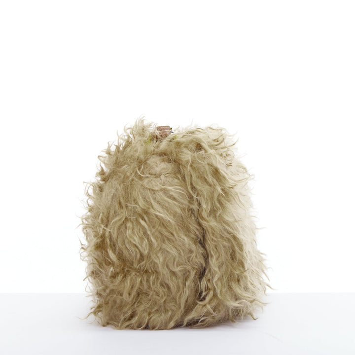 BURBERRY Lola Mohair Limited Edition lamb shearling gold TB crossbody bag