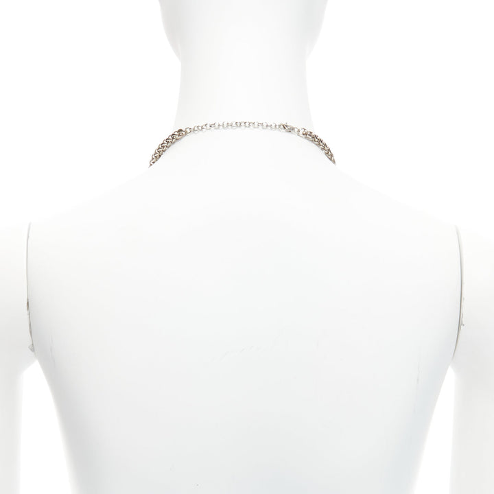 TOGA ARCHIVES silver Eagles red crystal studs chain short necklace