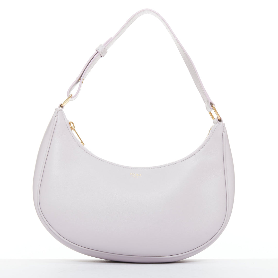CELINE 2021 Ava lavender purple calfskin leather half moon shoulder bag