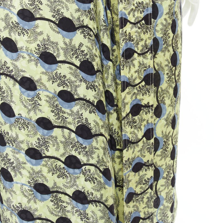 MARNI yellow paisley blue black geometric print belted wrap skirt IT40 S