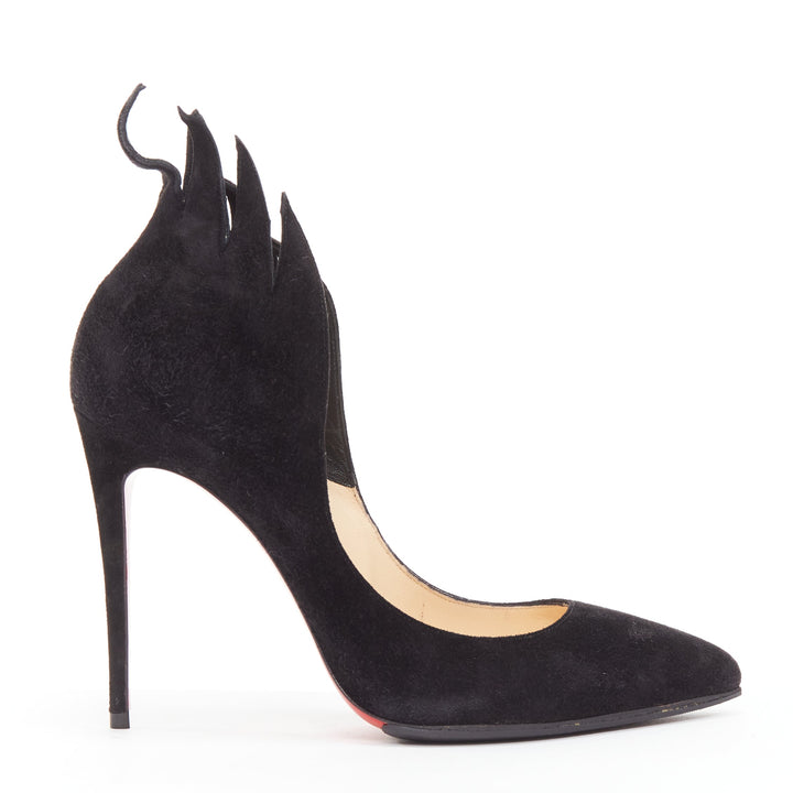 CHRISTIAN LOUBOUTIN Victorina Flame black suede stiletto pigalle pump EU37
