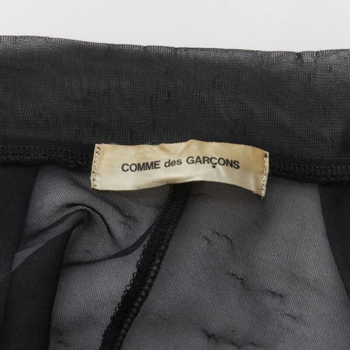 Runway COMME DES GARCONS Vintage 1990 black sheer pleated ruffle bomber jacket S