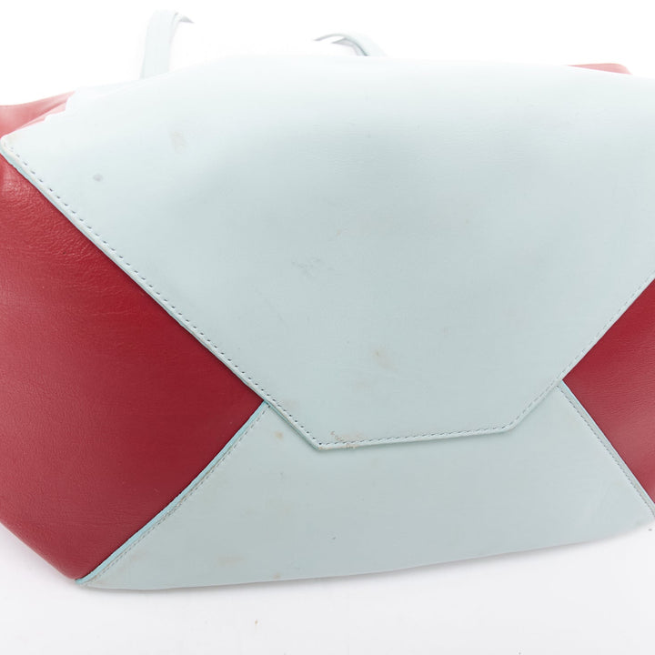 CELINE Phantom Cabas baby blue red bicolour horizontal tote bag