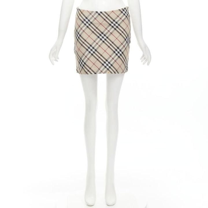 BURBERRY LONDON House Check brown signature mini skirt UK6 US4 S
