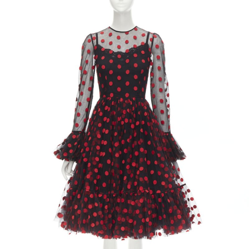 dolce and gabbana red polka dot dress Get Monica Bellucci's Dolce & Gabbana Red and Black Polka Dot Silk Dress, Worn at the La Meraviglie Photocall During the 67th Annual Cannes Film Festival