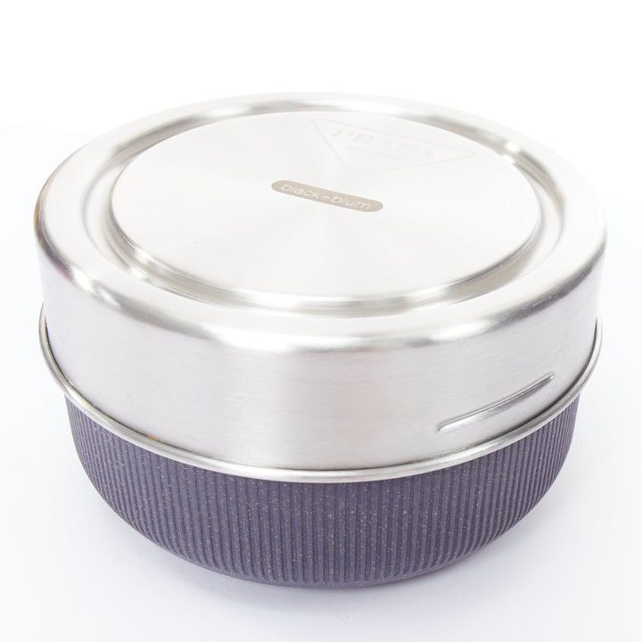PRADA Black+Blum silver black round glass lunch box 750ml