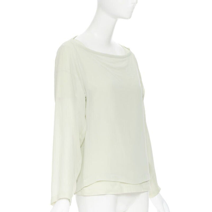 vintage COMME DES GARCONS 1990 mint green double layered long sleeve top M
