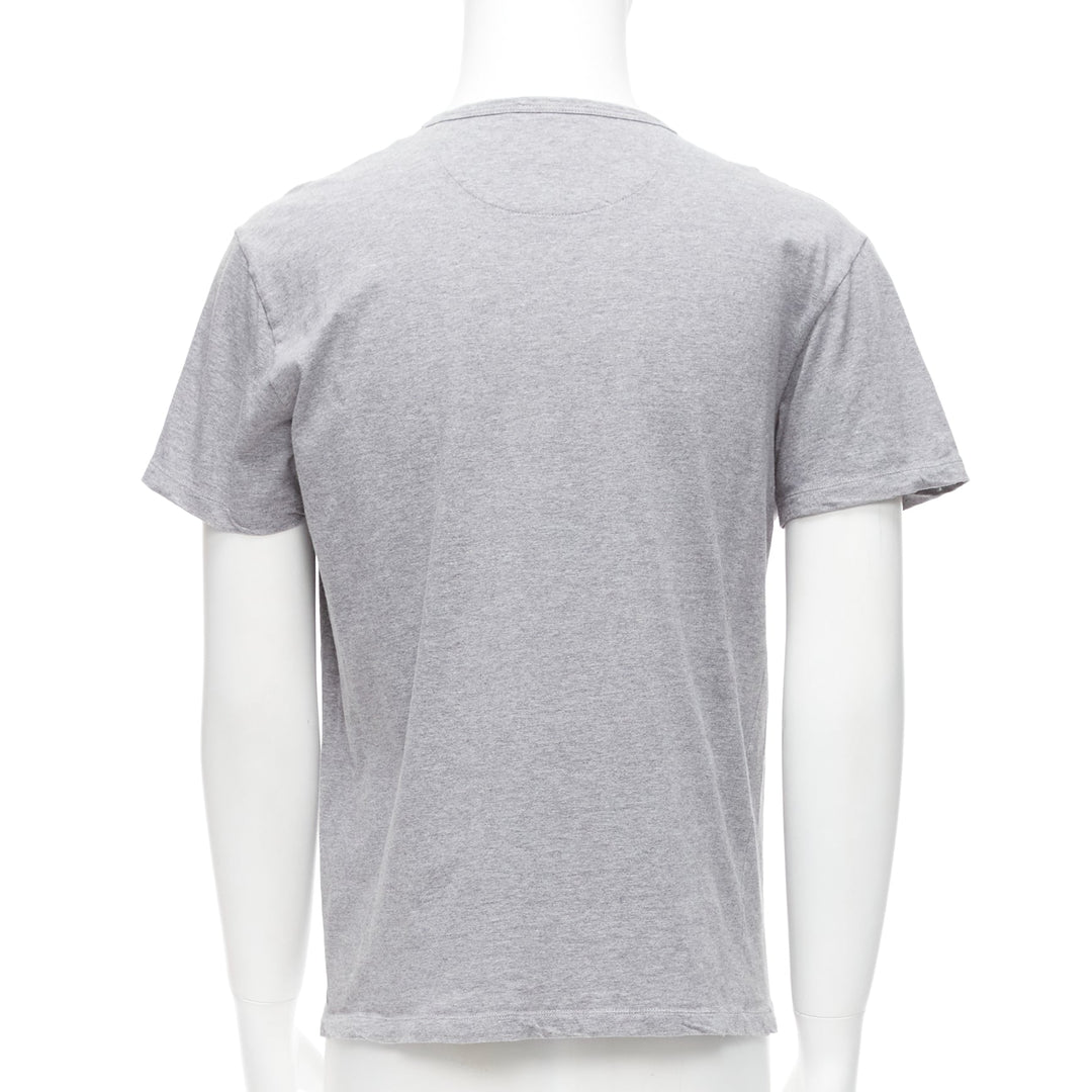 VALENTINO grey cotton multicolour Cuban Flower patch crew neck tshirt M