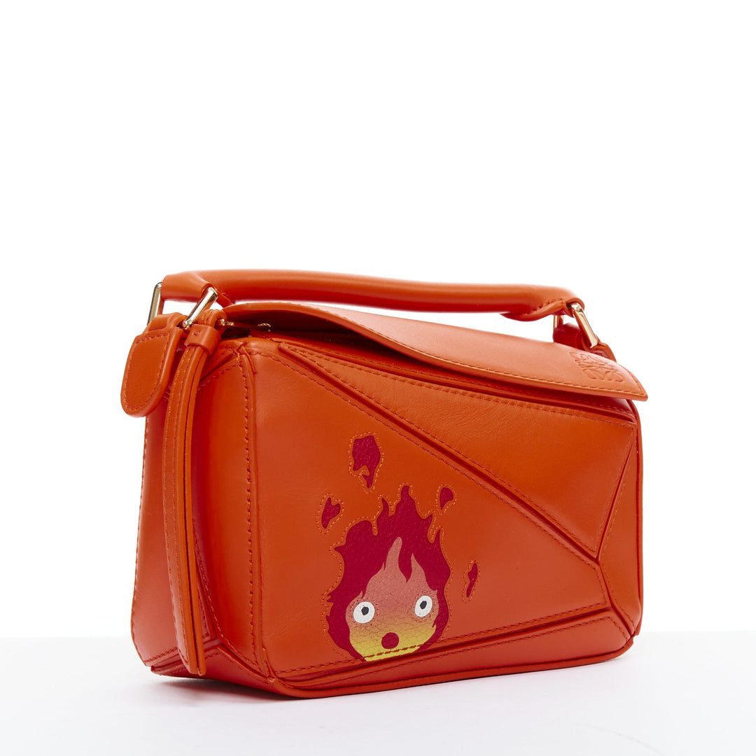 LOEWE Howls Moving Castle Puzzle Calcifer orange mini puzzle bag
