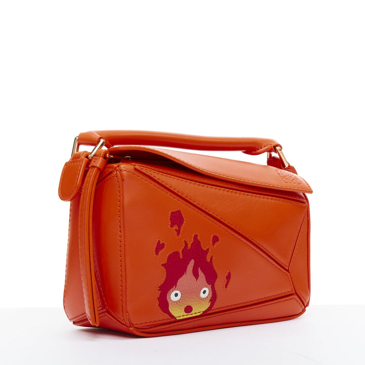 LOEWE Howls Moving Castle Puzzle Calcifer orange mini puzzle bag