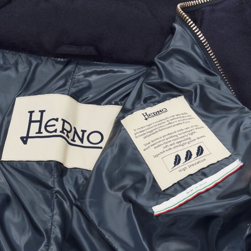 HERNO light weight goose down water repellent navy puffer jacket IT38 XS