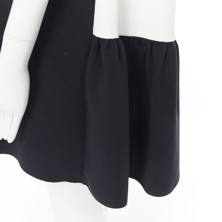 ROKSANDA black sleeveless contrast white back panel pleated skirt boxy dress UK6