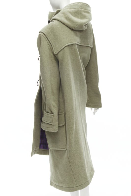 BALENCIAGA 2018 Runway Pulled khaki grey toggle wrap coat M
