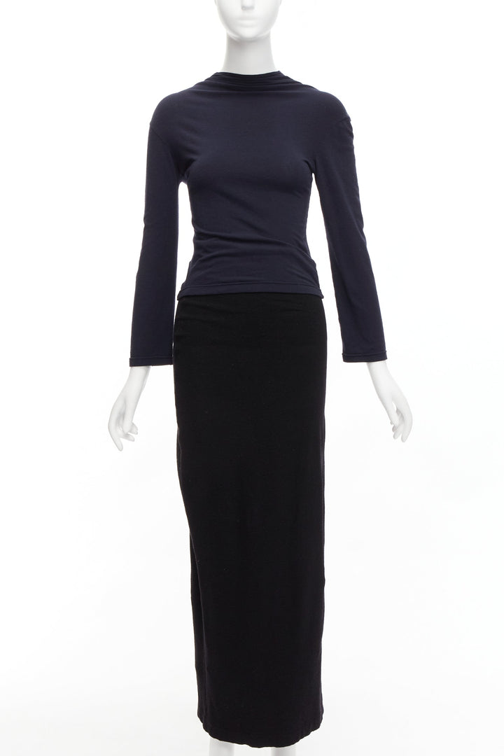 COMME DES GARCONS 1997 Lumps Bumps black padded irregular top gathered skirt M
